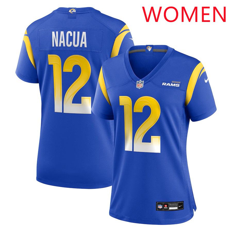 Women Los Angeles Rams #12 Puka Nacua Royal Nike 2025 Game Player NFL Jersey->women nfl jersey->Women Jersey